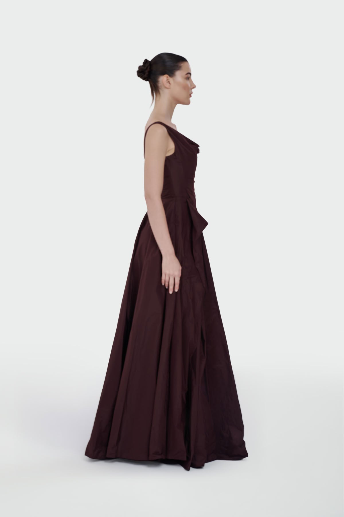 Asymmetric Waist Detail Evening Dress