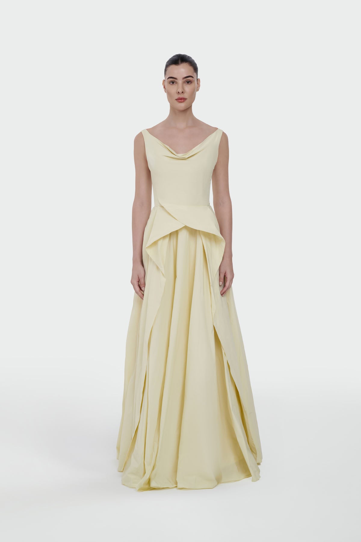 Asymmetric Waist Detail Evening Dress