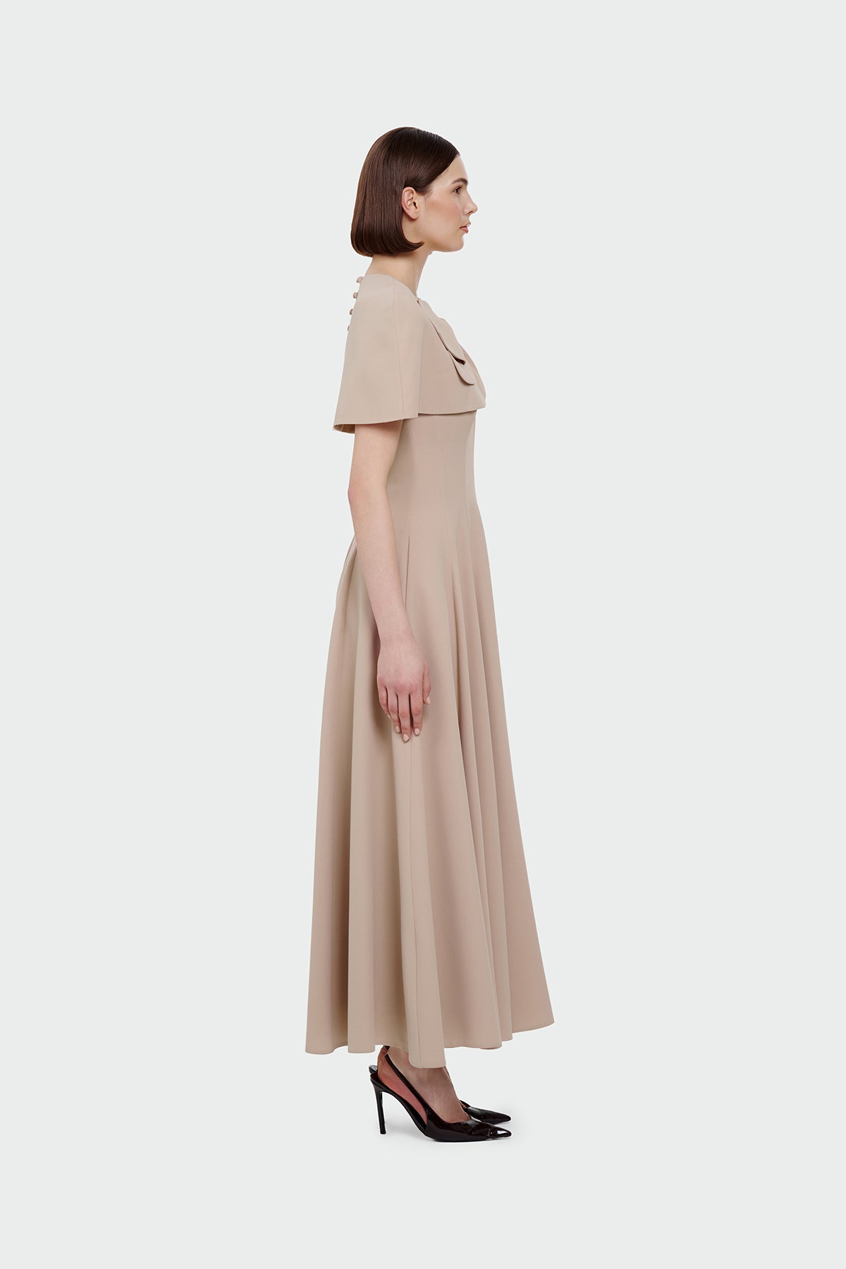 Bolero Detailed Strapless Flared Skirt Evening Dress