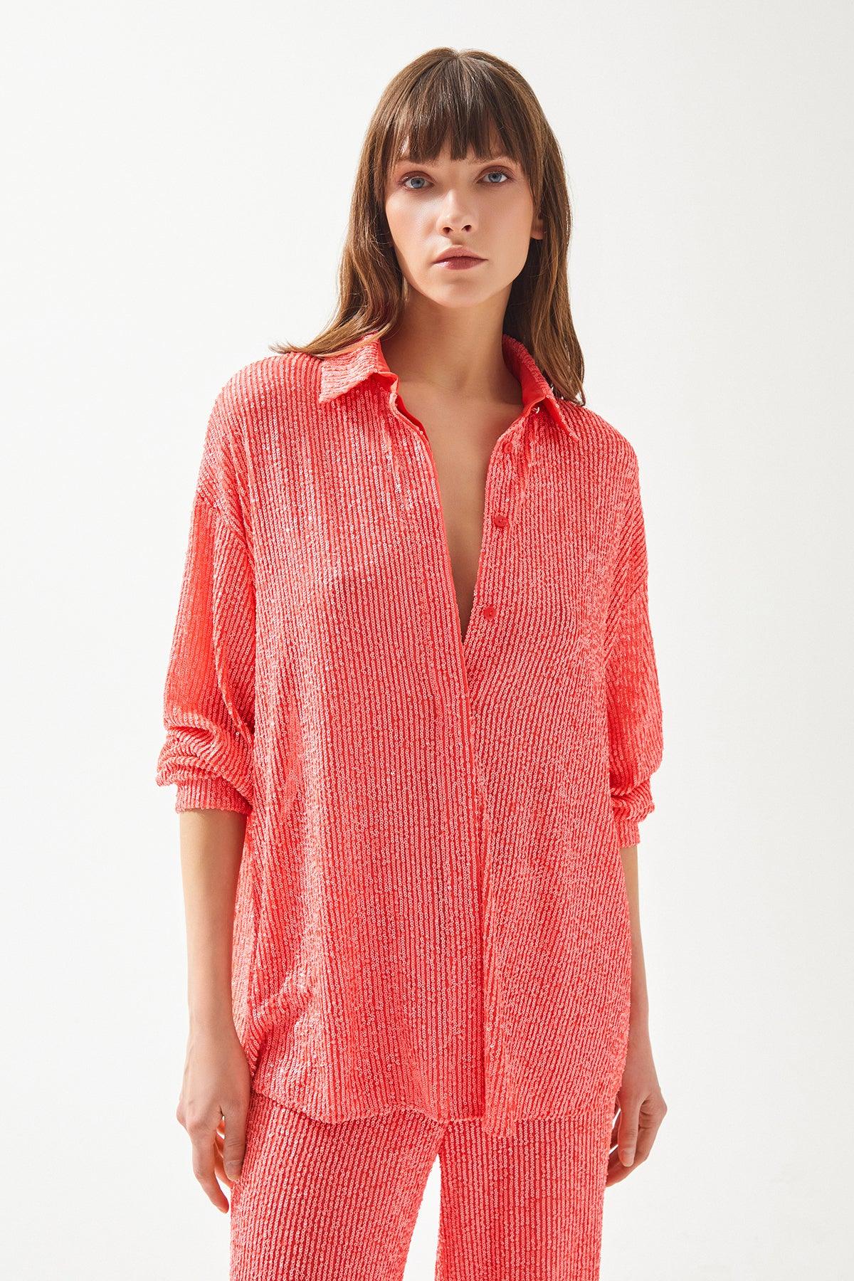 مطرزة مكبل فضفاض قطع القميص المرأة