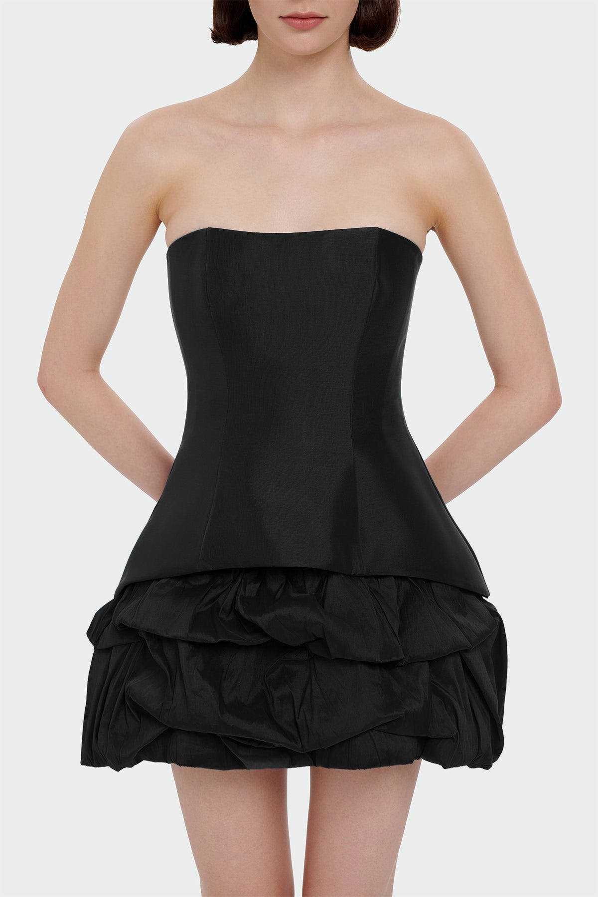 Strapless Balloon Skirt Mini Evening Dress