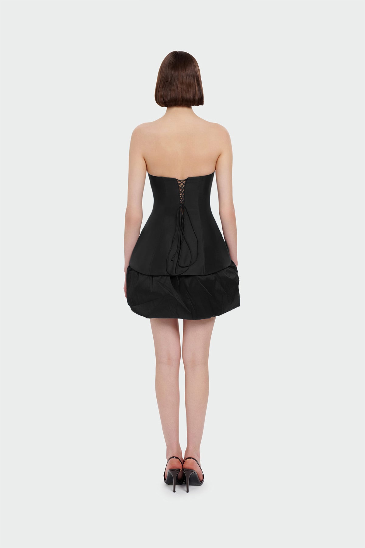 Strapless Balloon Skirt Mini Evening Dress