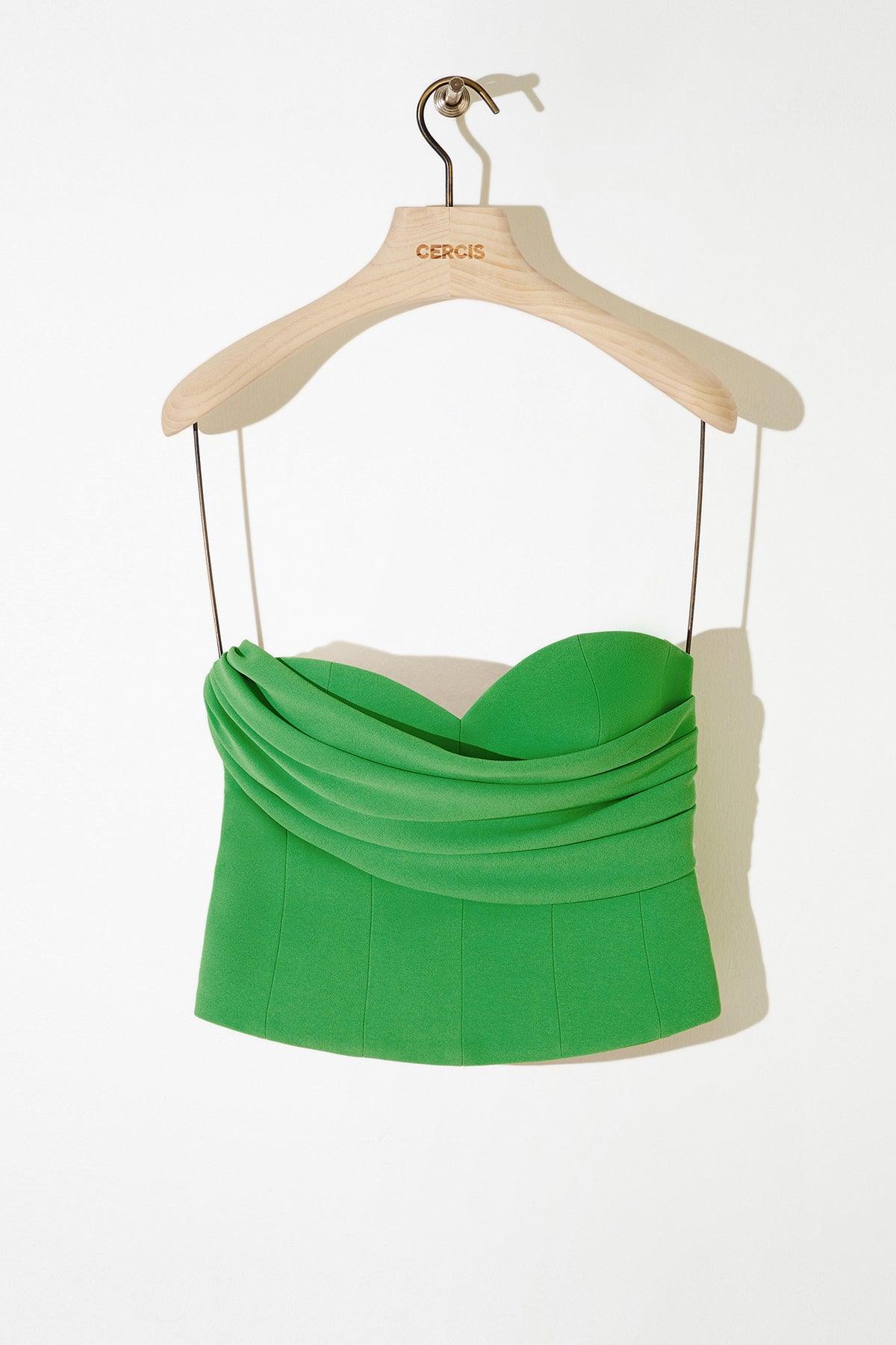 Straplez Drapeli Crop Top - Cercis