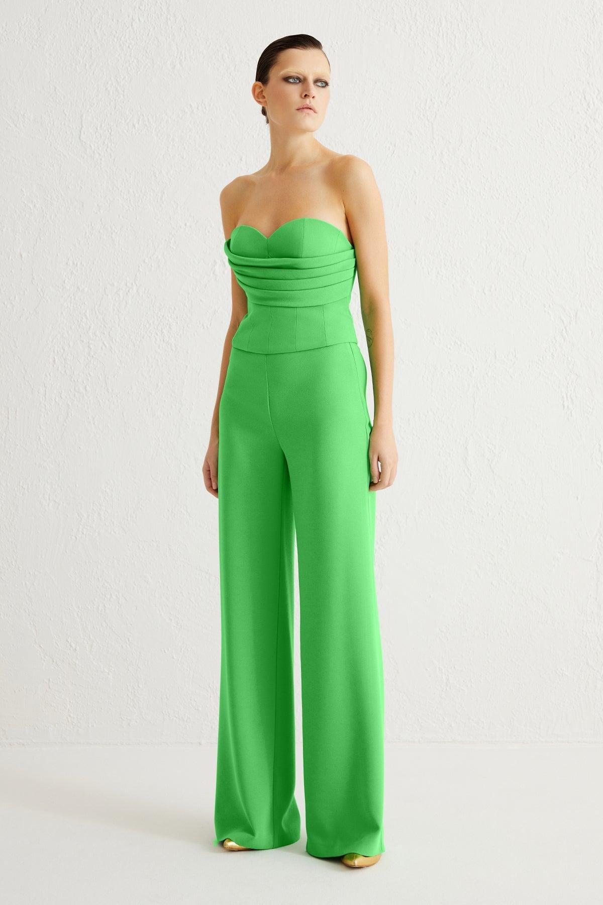 Straplez Drapeli Crop Top - Cercis