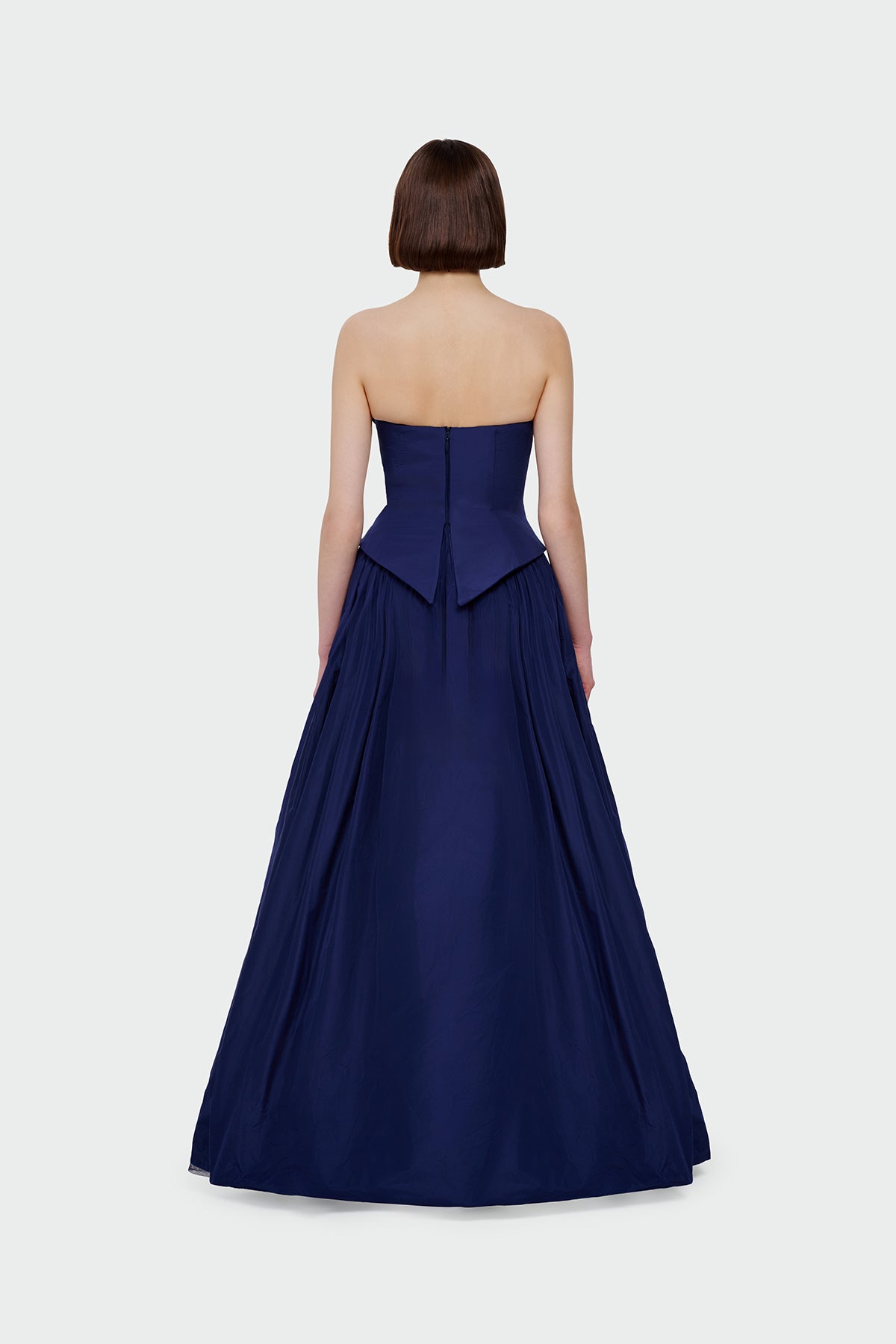 Strapless Draped Corset Detailed Evening Dress