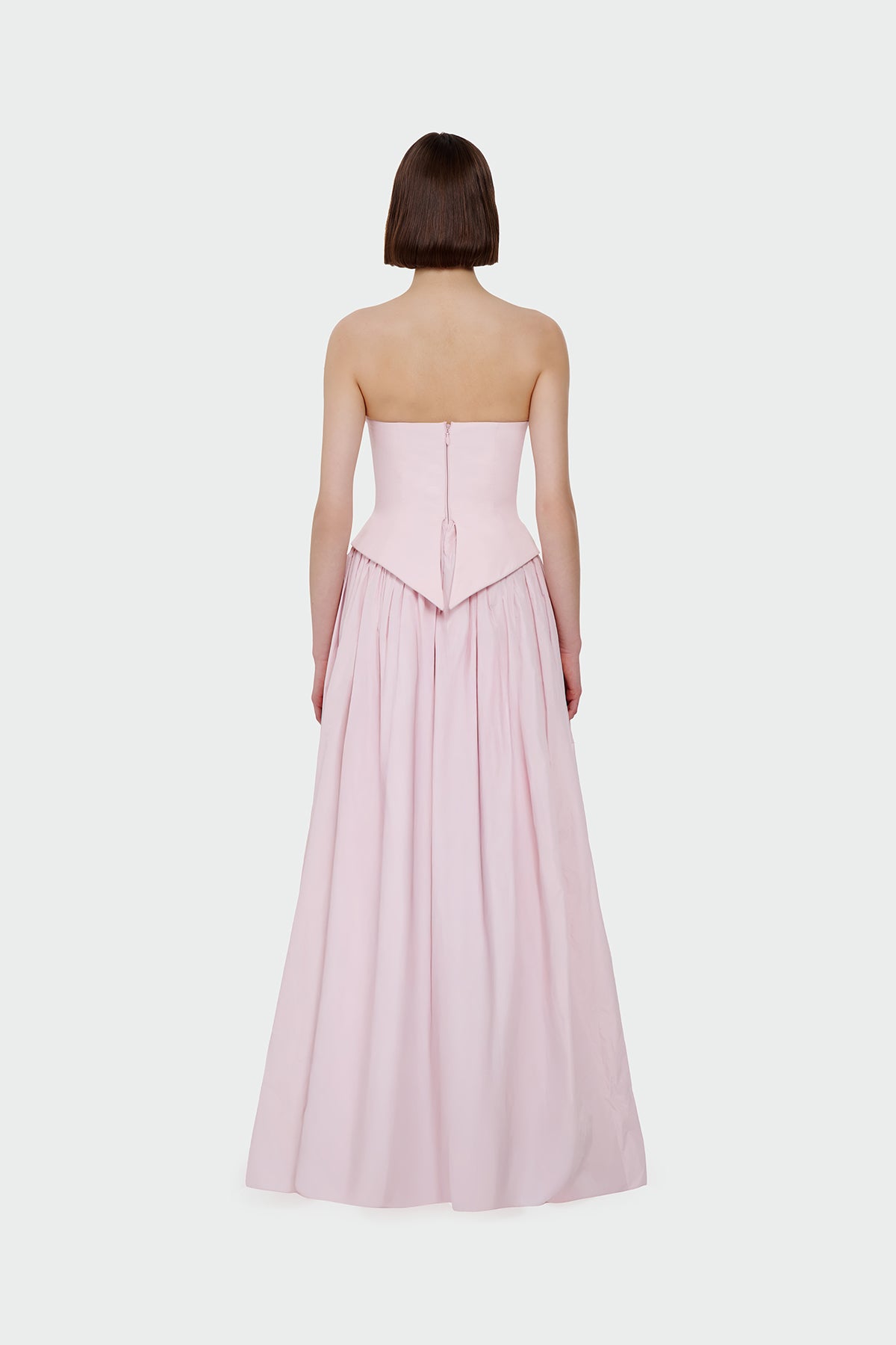 Strapless Draped Corset Detailed Evening Dress
