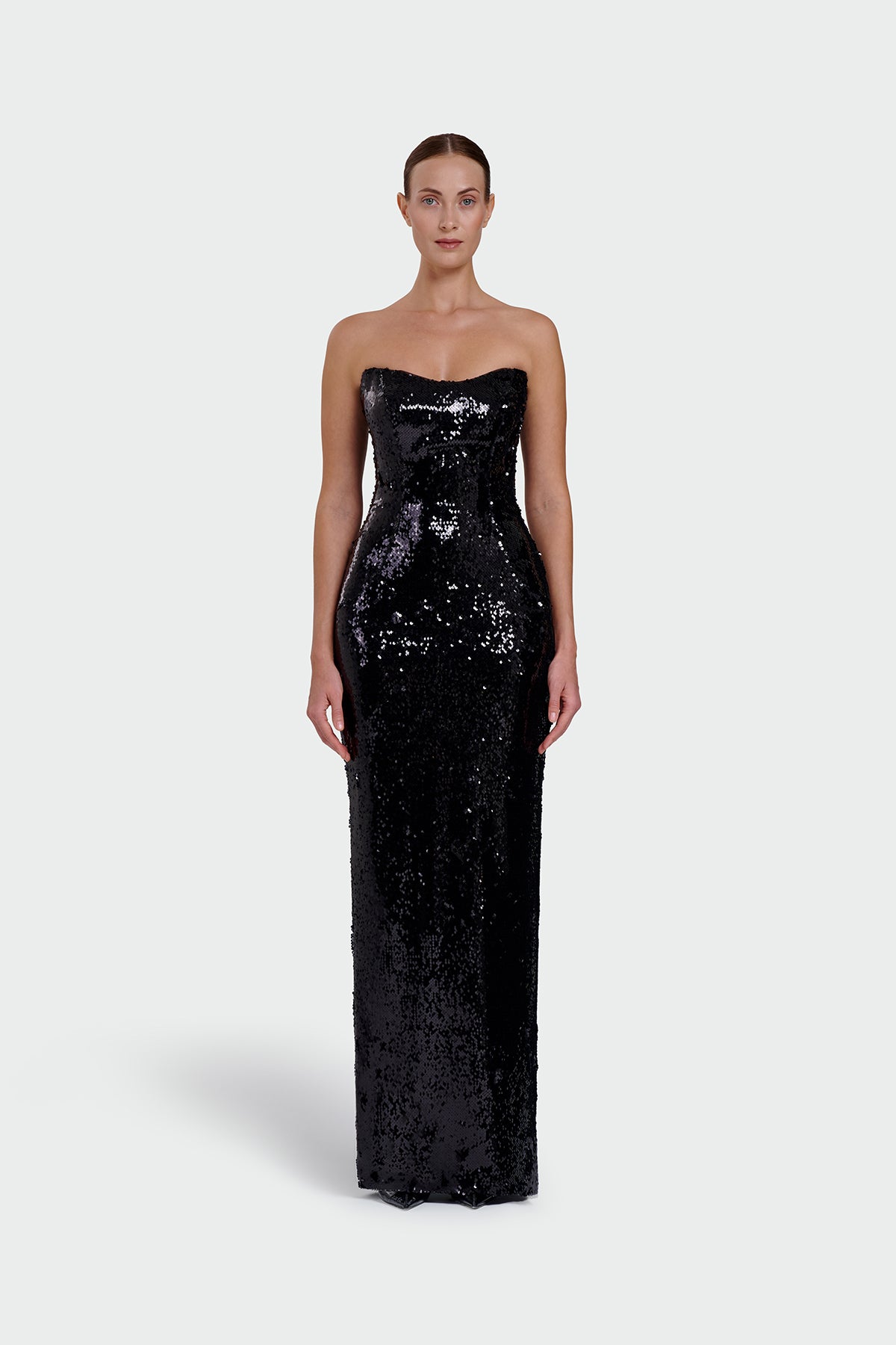 Strapless Sequin Evening Dress