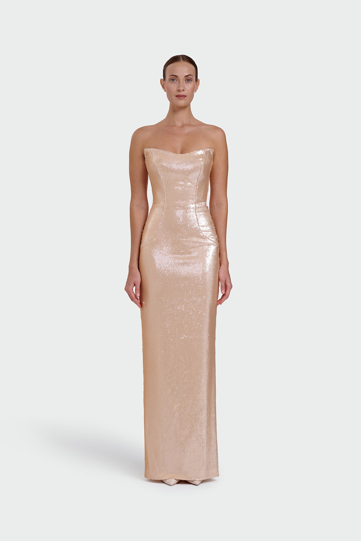 Strapless Sequin Evening Dress