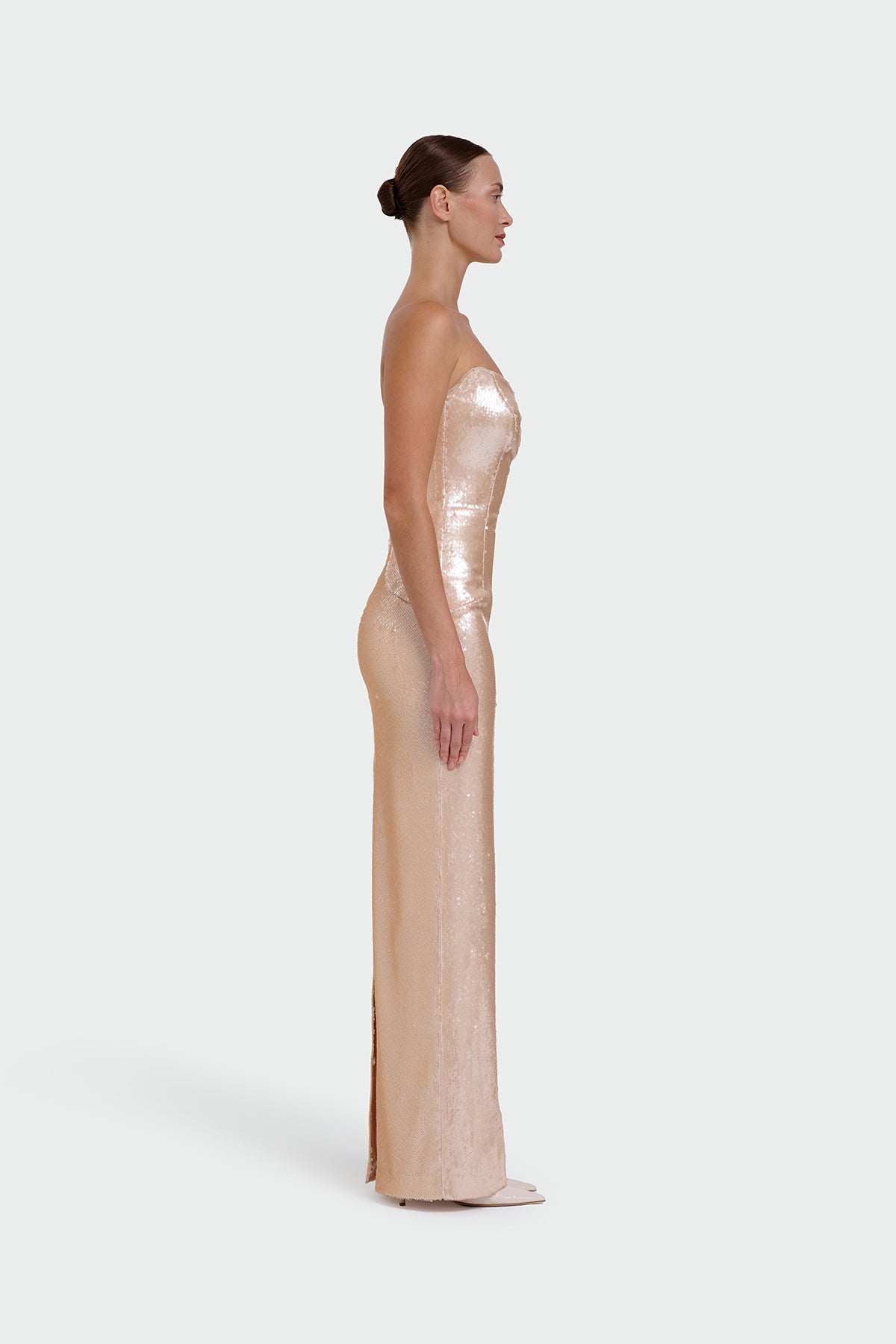 Strapless Sequin Evening Dress