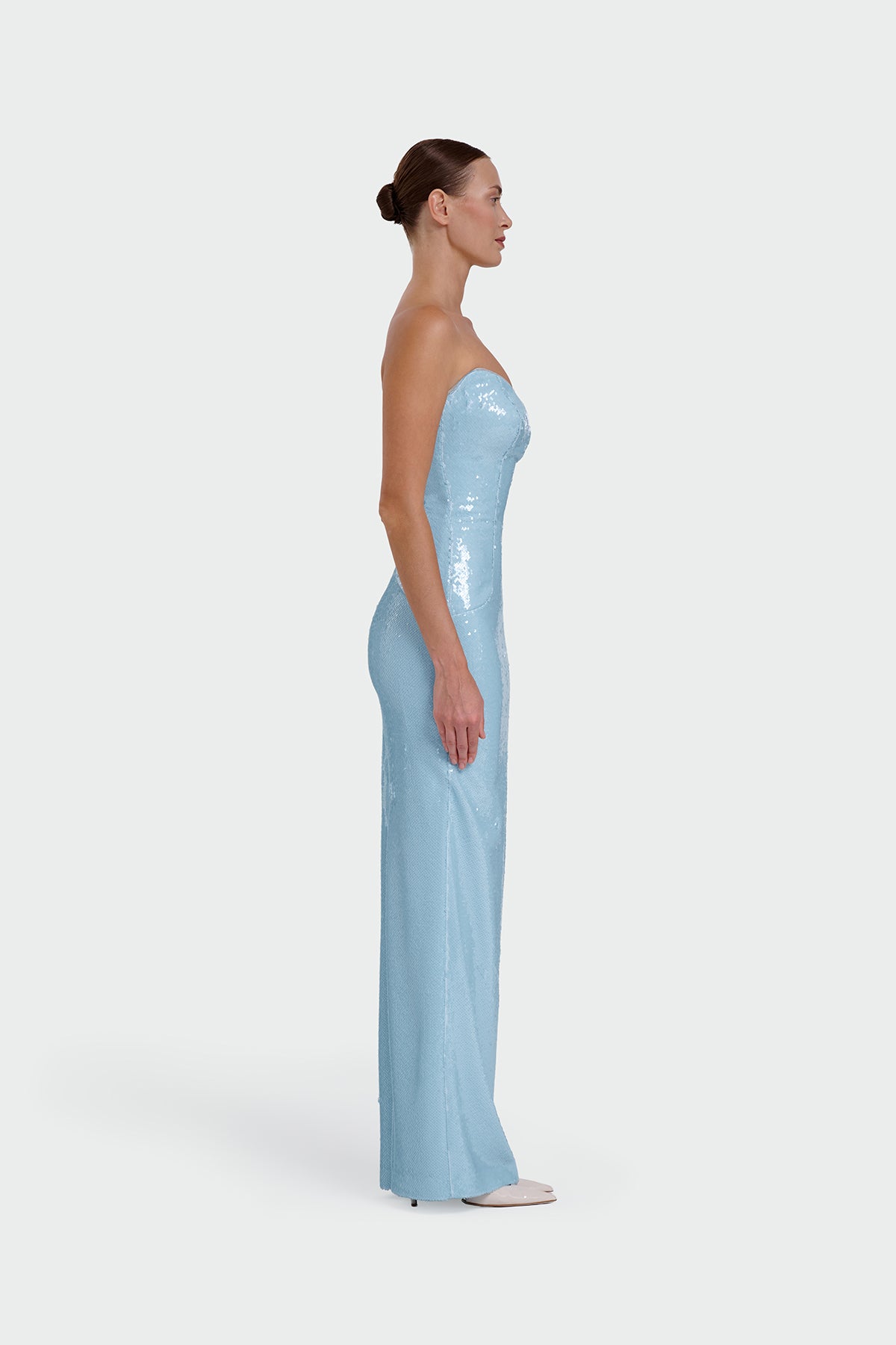 Strapless Sequin Evening Dress