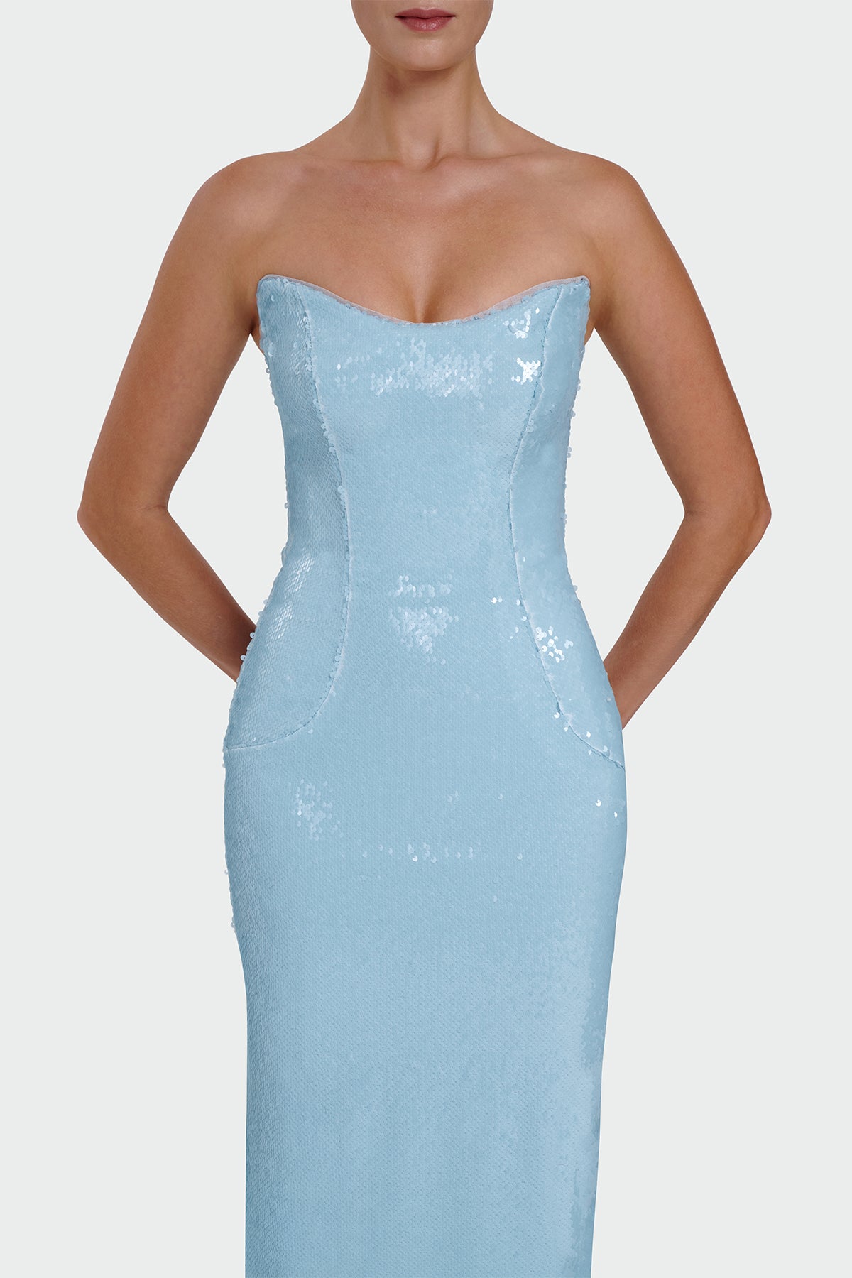 Strapless Sequin Evening Dress