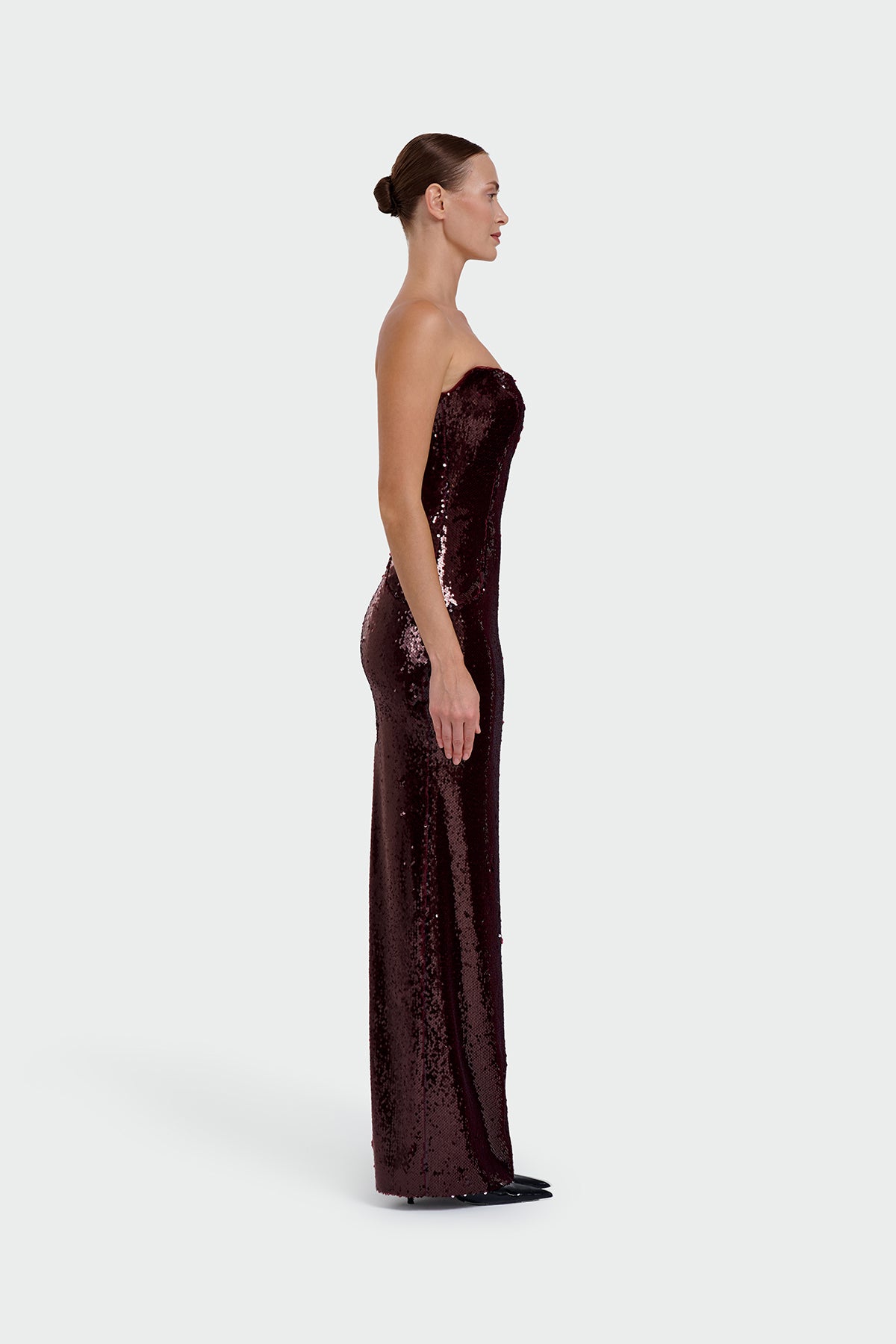 Strapless Sequin Evening Dress